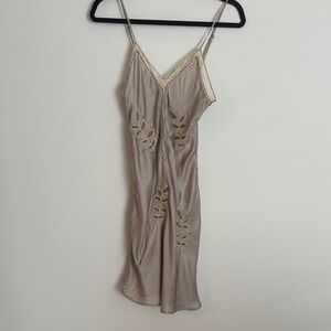 Zara Grey Mini Dress with Gold Embroidery